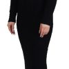 Elegant Black Wool Blend Sweater Dress - Image 2