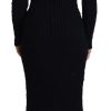 Elegant Black Wool Blend Sweater Dress - Image 3