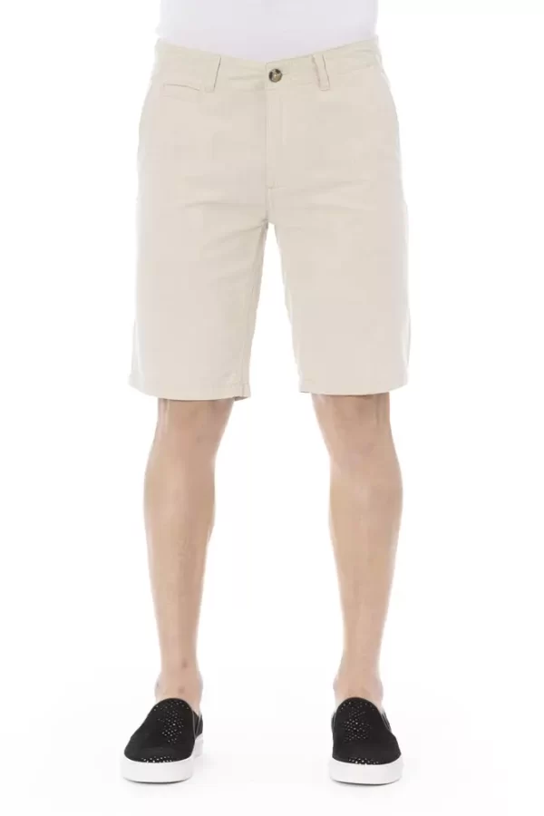 Beige Cotton Men Short