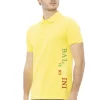 Yellow Cotton Men Polo Shirt - Image 2