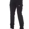Sleek Black Cargo Trousers - Stretch Cotton Blend - Image 2