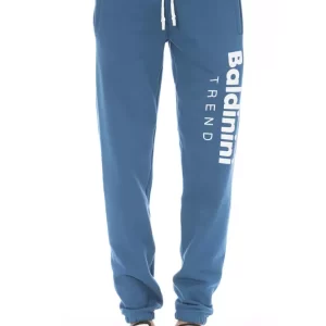 Blue Cotton Men Pant