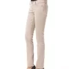 Beige Cotton Women Pant with Front and Back Pockets - Image 2