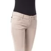 Beige Cotton Women Pant with Front and Back Pockets - Image 4