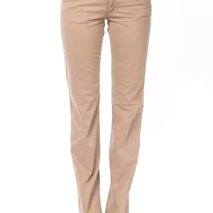 Beige Cotton Women Pants