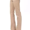 Beige Cotton Women Pants - Image 2