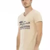 Beige Cotton Men T-Shirt - Image 2