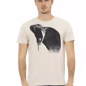 Beige Cotton Men T-Shirt