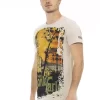 Beige Cotton Men T-Shirt - Image 2