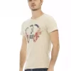 Beige Cotton Men T-Shirt - Image 2