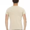 Beige Cotton Men T-Shirt - Image 3