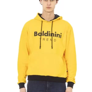 Yellow Cotton Men Sweater