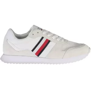 Eco-Conscious White Sneakers With Logo Accent