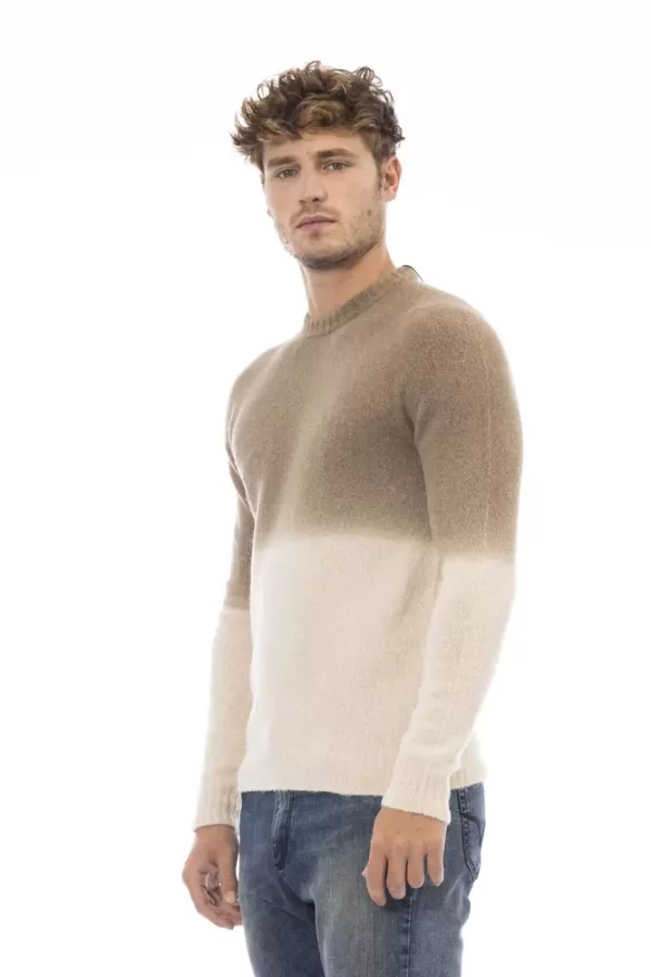 Beige Alpaca Men Sweater - Image 2