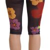 Elegant Floral Print High Waist Leggings - Image 3