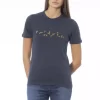Blue Cotton Women T-Shirt - Image 2