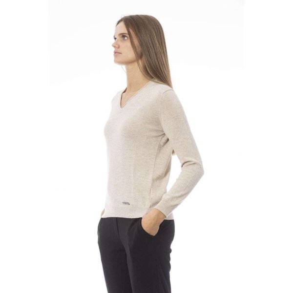 Beige Cashmere Women Sweater - Image 2