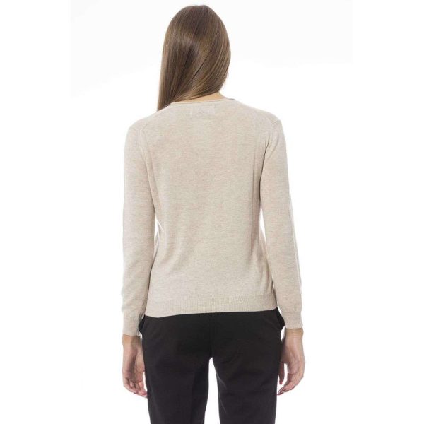 Beige Cashmere Women Sweater - Image 3