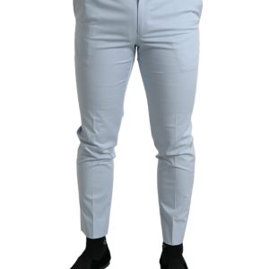 Sky Blue Cotton Stretch Skinny Pants