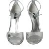 Silver KEIRA Leather Heels Sandals Shoes - Image 2