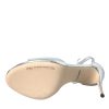 Silver KEIRA Leather Heels Sandals Shoes - Image 6
