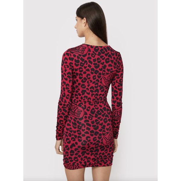 Chic Leopard Texture Dress in Pink and Black - Image 2