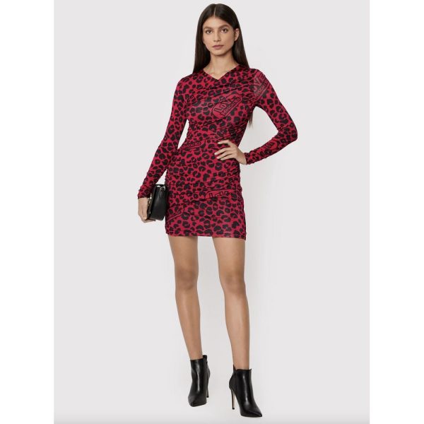 Chic Leopard Texture Dress in Pink and Black - Image 4