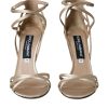 Beige Leather Strappy Heels Sandals Shoes - Image 2