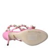 Pink Leather Embellished Heels Sandals Shoes - Image 6