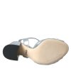 Silver Lambskin Leather Heels Sandals Shoes - Image 6