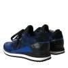 Blue Black Calf Hair Leather Sneakers Shoes - Image 4
