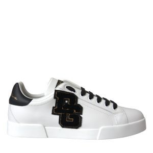 White Leather DG Logo Casual Low Top Sneakers Shoes