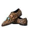 Brown Leopard Hair Crystal Dress Broque Shoes - Image 7