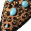 Brown Leopard Hair Crystal Dress Broque Shoes - Image 8