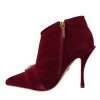 Dark Red Velvet Devotion Buckle Boots Shoes - Image 5