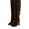 Brown Giraffe Velvet Leather Boots Shoes - Image 3