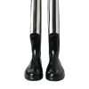 Black Rubber Knee High Flat Boots Shoes - Image 2