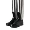 Black Rubber Knee High Flat Boots Shoes - Image 3