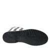 Black Rubber Knee High Flat Boots Shoes - Image 6