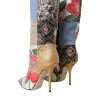 Multicolor Patchwork Print Heeled Boots Shoes - Image 4