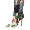 Multicolor Patchwork Print Heeled Boots Shoes - Image 5