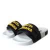 White Black Logo Beachwear Flats Sandals Shoes - Image 3
