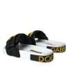White Black Logo Beachwear Flats Sandals Shoes - Image 4