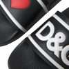 Black Leather I Love D&G Sandals Slides Shoes - Image 8