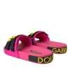 Pink Black Logo Beachwear Flats Sandals Shoes - Image 4