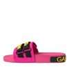 Pink Black Logo Beachwear Flats Sandals Shoes - Image 5