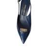 Dark Blue Croc Leather Slingbacks Shoes - Image 8