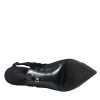 Black Lace Stretch Heels Slingbacks Shoes - Image 6