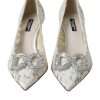 White Floral Lace DG Crystal Pumps Shoes - Image 2