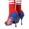 Red Blue Stretch Sock Style Ankle Boots Logo Shoes - Image 4